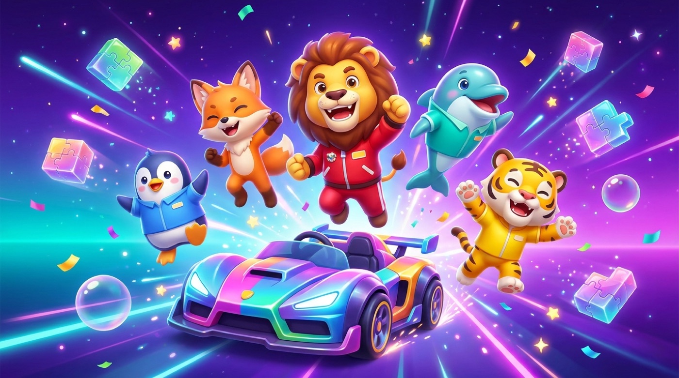 Amal's Games characters cheering